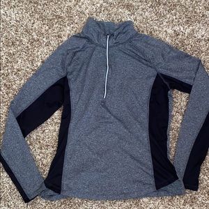 gray and black half zip pullover !